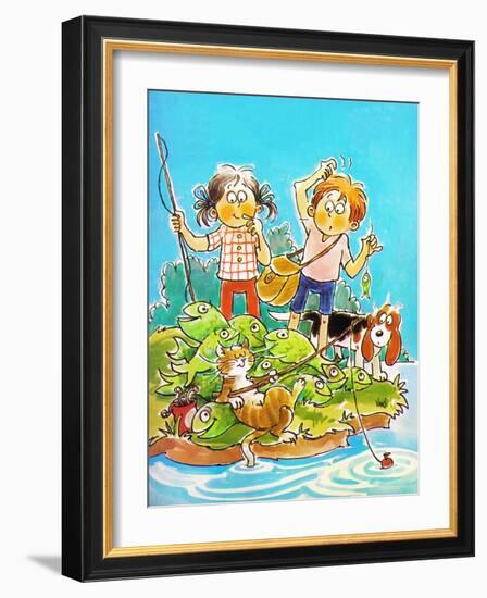 The Catch - Child Life-Ruth VanSciver-Framed Giclee Print