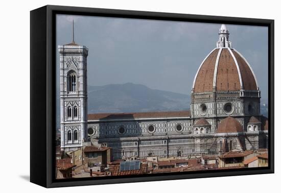 The Cathedral and Giottos Tower in Florence from the Palazzo Vecchio-Filippo Brunelleschi-Framed Premier Image Canvas