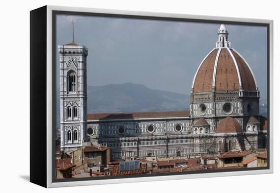 The Cathedral and Giottos Tower in Florence from the Palazzo Vecchio-Filippo Brunelleschi-Framed Premier Image Canvas