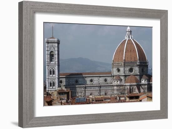 The Cathedral and Giottos Tower in Florence from the Palazzo Vecchio-Filippo Brunelleschi-Framed Photographic Print