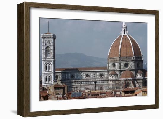 The Cathedral and Giottos Tower in Florence from the Palazzo Vecchio-Filippo Brunelleschi-Framed Photographic Print