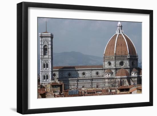The Cathedral and Giottos Tower in Florence from the Palazzo Vecchio-Filippo Brunelleschi-Framed Photographic Print
