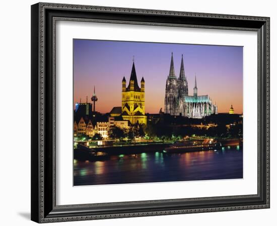 The Cathedral and River Rhine, Cologne, North Rhine Westphalia,, Germany-Gavin Hellier-Framed Photographic Print