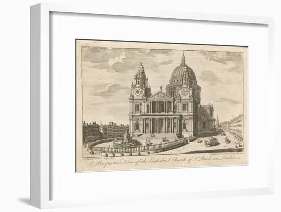 The Cathedral Church of St Paul's in London, in the Mid-18th Century-null-Framed Art Print