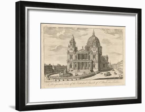 The Cathedral Church of St Paul's in London, in the Mid-18th Century-null-Framed Art Print