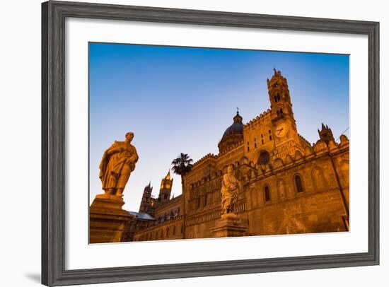 The Cathedral in Palermo at Night, Palermo, Sicily, Italy, Europe-Martin Child-Framed Photographic Print