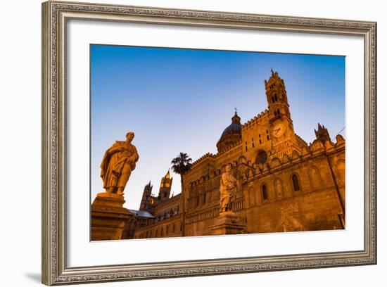 The Cathedral in Palermo at Night, Palermo, Sicily, Italy, Europe-Martin Child-Framed Photographic Print