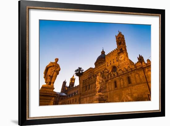 The Cathedral in Palermo at Night, Palermo, Sicily, Italy, Europe-Martin Child-Framed Photographic Print