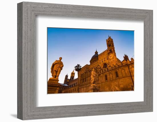 The Cathedral in Palermo at Night, Palermo, Sicily, Italy, Europe-Martin Child-Framed Photographic Print