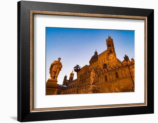 The Cathedral in Palermo at Night, Palermo, Sicily, Italy, Europe-Martin Child-Framed Photographic Print