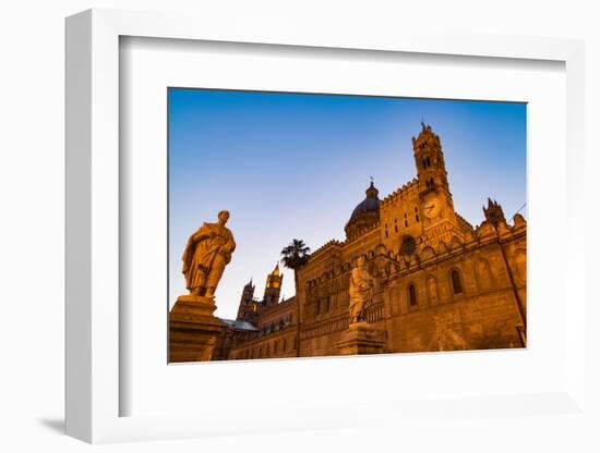 The Cathedral in Palermo at Night, Palermo, Sicily, Italy, Europe-Martin Child-Framed Photographic Print