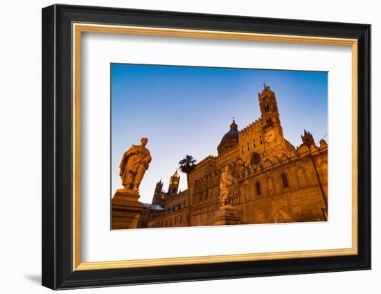 The Cathedral in Palermo at Night, Palermo, Sicily, Italy, Europe-Martin Child-Framed Photographic Print