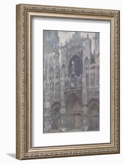 The Cathedral in Rouen, The Portal, Grey Weather, 1892-Claude Monet-Framed Art Print