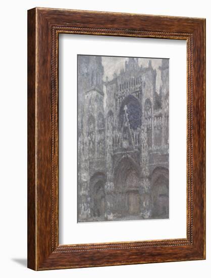 The Cathedral in Rouen, The Portal, Grey Weather, 1892-Claude Monet-Framed Art Print