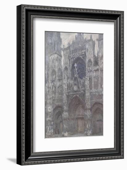 The Cathedral in Rouen, The Portal, Grey Weather, 1892-Claude Monet-Framed Art Print