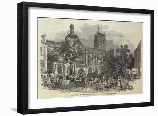 The Cathedral of Dieppe, Visit of the French Royal Family from the Chateau D'Eu-null-Framed Giclee Print