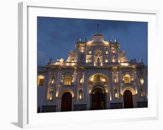 The Cathedral of San Jose With Evening Lights, Antigua, UNESCO World Heritage Site, Guatemala-null-Framed Photographic Print