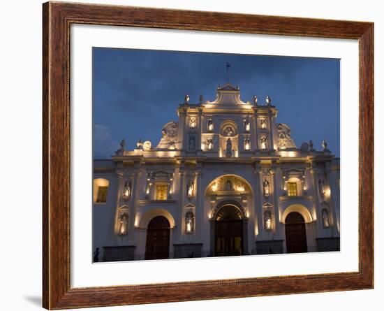 The Cathedral of San Jose With Evening Lights, Antigua, UNESCO World Heritage Site, Guatemala-null-Framed Photographic Print