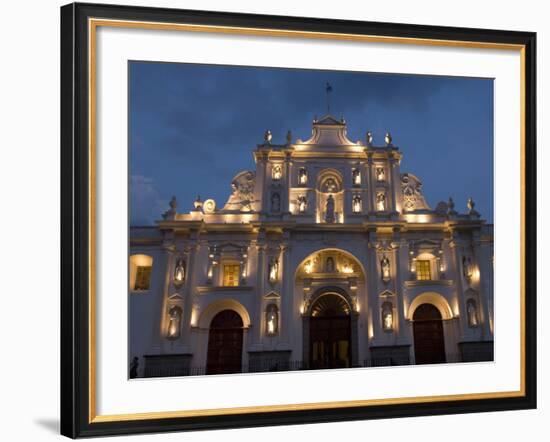 The Cathedral of San Jose With Evening Lights, Antigua, UNESCO World Heritage Site, Guatemala-null-Framed Photographic Print