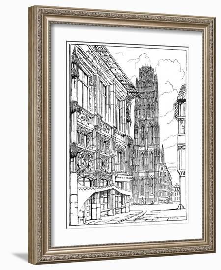 The Cathedral Spire, Rouen, 1835-John Ruskin-Framed Giclee Print