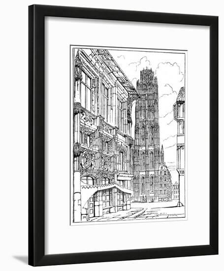 The Cathedral Spire, Rouen, 1835-John Ruskin-Framed Giclee Print