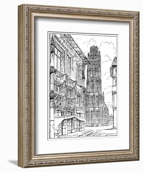 The Cathedral Spire, Rouen, 1835-John Ruskin-Framed Giclee Print