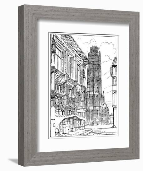 The Cathedral Spire, Rouen, 1835-John Ruskin-Framed Giclee Print