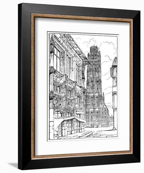 The Cathedral Spire, Rouen, 1835-John Ruskin-Framed Giclee Print