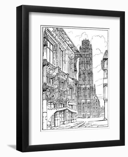 The Cathedral Spire, Rouen, 1835-John Ruskin-Framed Giclee Print