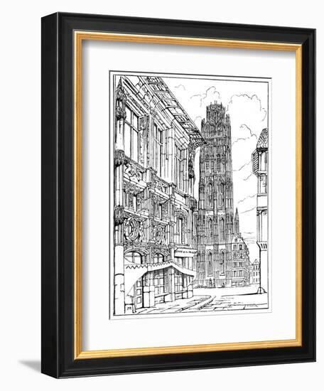 The Cathedral Spire, Rouen, 1835-John Ruskin-Framed Giclee Print