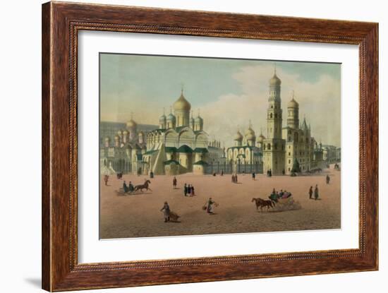 The Cathedral Square in the Moscow Kremlin, Ca 1848-Philippe Benoist-Framed Giclee Print