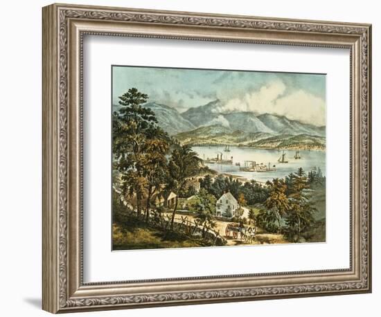 The Catskill Mountains from the Eastern Shore of the Hudson-Currier & Ives-Framed Giclee Print