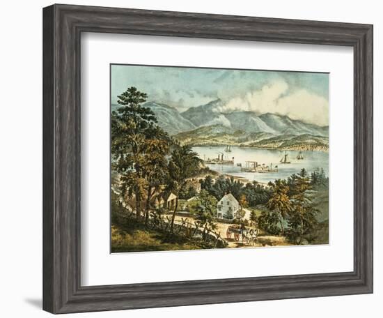 The Catskill Mountains from the Eastern Shore of the Hudson-Currier & Ives-Framed Giclee Print