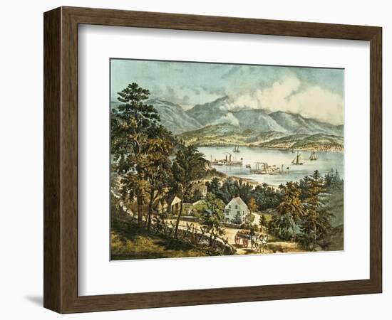 The Catskill Mountains from the Eastern Shore of the Hudson-Currier & Ives-Framed Giclee Print