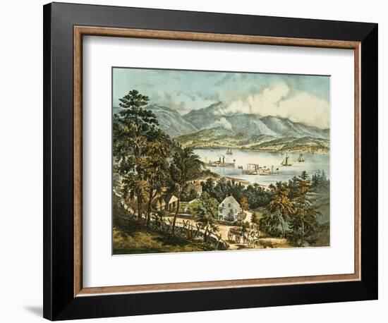 The Catskill Mountains from the Eastern Shore of the Hudson-Currier & Ives-Framed Giclee Print