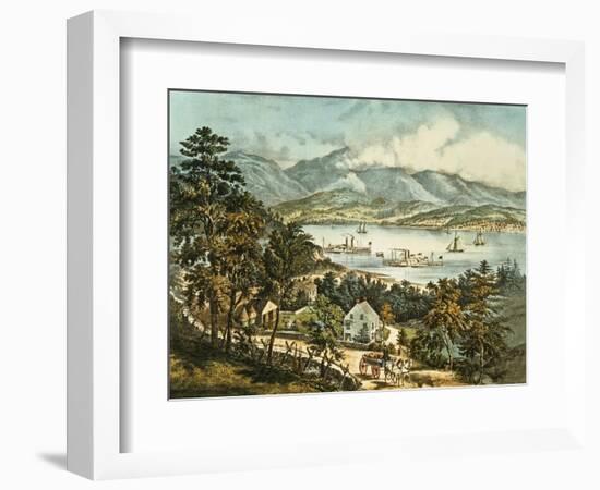 The Catskill Mountains from the Eastern Shore of the Hudson-Currier & Ives-Framed Giclee Print