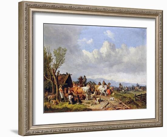 The Cattle Market, C.1866-Heinrich Burkel-Framed Giclee Print