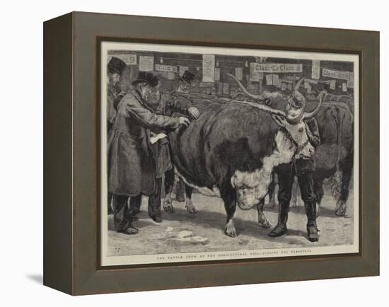 The Cattle Show at the Agricultural Hall, Judging the Herefords-William Small-Framed Premier Image Canvas