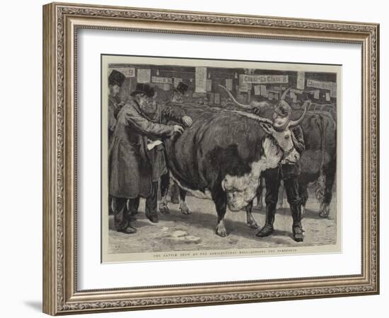 The Cattle Show at the Agricultural Hall, Judging the Herefords-William Small-Framed Giclee Print