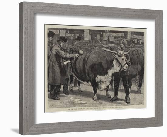 The Cattle Show at the Agricultural Hall, Judging the Herefords-William Small-Framed Giclee Print