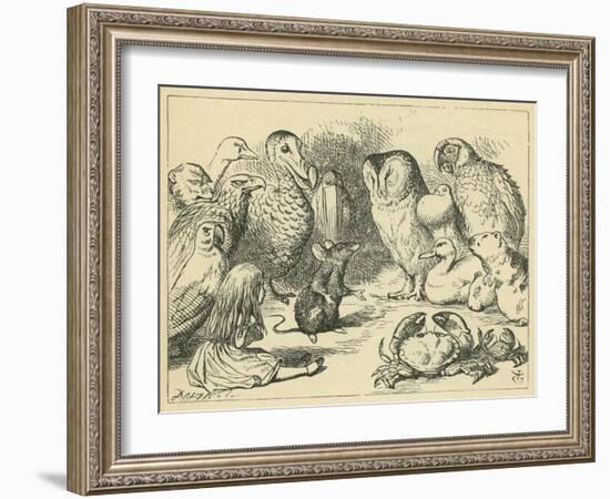 The Caucus Race and a Long Tale, Lewis Carroll-John Tenniel-Framed Giclee Print