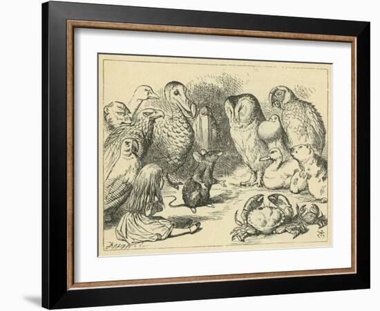The Caucus Race and a Long Tale, Lewis Carroll-John Tenniel-Framed Giclee Print