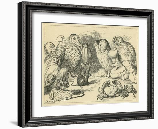 The Caucus Race and a Long Tale, Lewis Carroll-John Tenniel-Framed Giclee Print