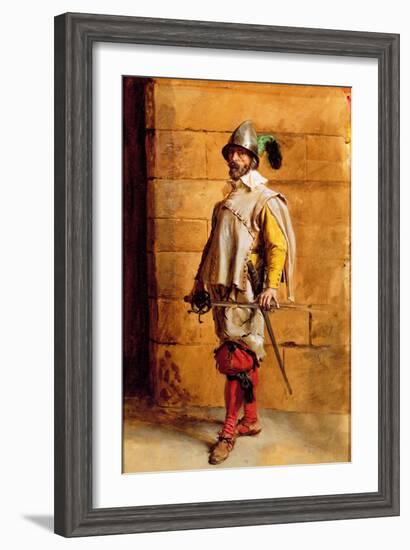 The Cavalier, Portrait of the Artist, 1872-Jean-Louis Ernest Meissonier-Framed Giclee Print