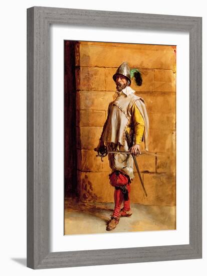 The Cavalier, Portrait of the Artist, 1872-Jean-Louis Ernest Meissonier-Framed Giclee Print