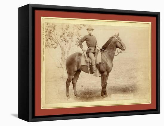 The Cavalier. the Young Soldier and His Horse on Duty [A]T Camp Cheyenne-John C. H. Grabill-Framed Premier Image Canvas