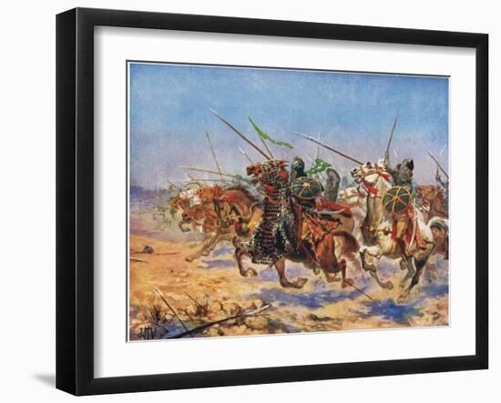 The Cavalry of Shahrbaraz Charging, Illustration from 'Hutchinson's History of the Nations'-John Harris Valda-Framed Giclee Print
