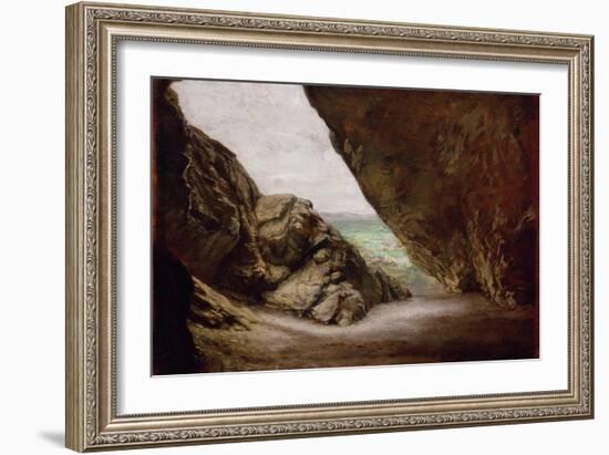 The Cave at Tintagel, 1903 (Oil on Board)-Edward John Poynter-Framed Giclee Print