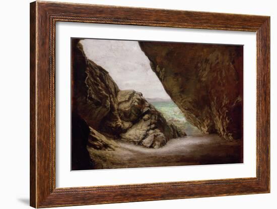 The Cave at Tintagel, 1903 (Oil on Board)-Edward John Poynter-Framed Giclee Print