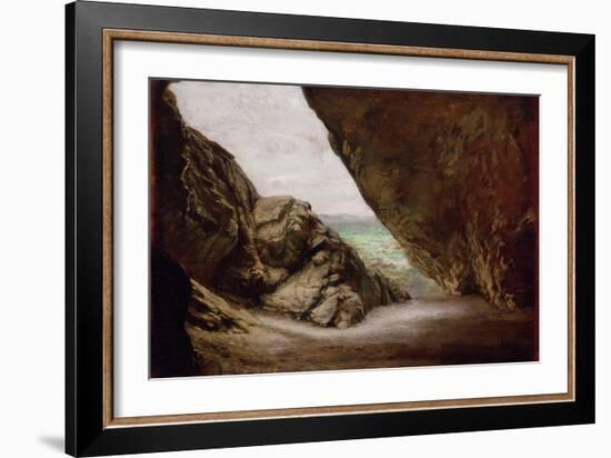 The Cave at Tintagel, 1903 (Oil on Board)-Edward John Poynter-Framed Giclee Print